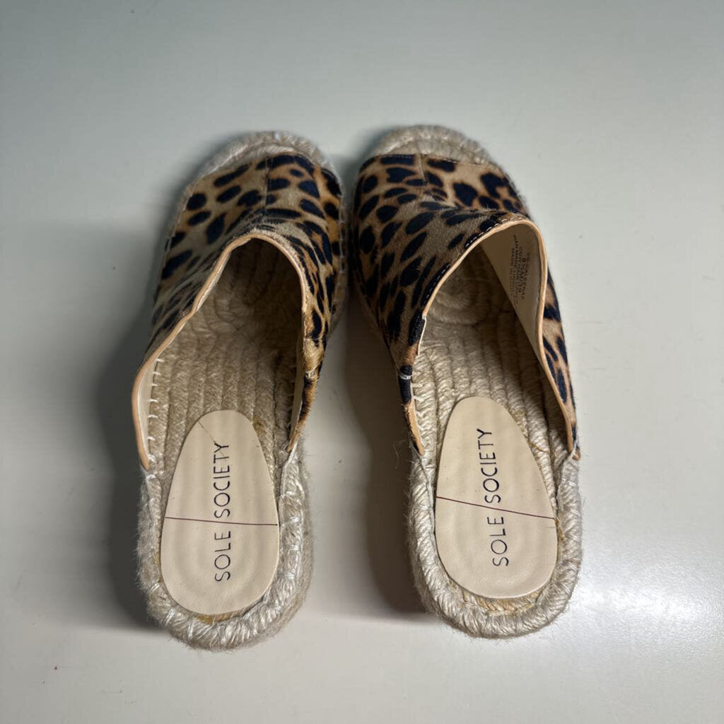 Sole Society Cheetah Print Wedge Sandals 8.5