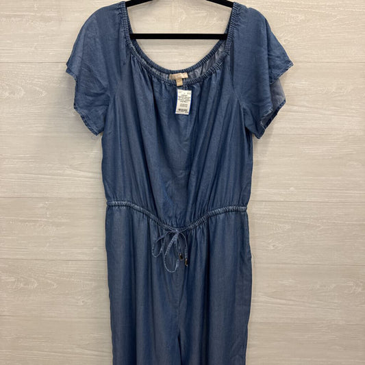 Appraisal Off The Shoulder Chambray Jumpsuit Large