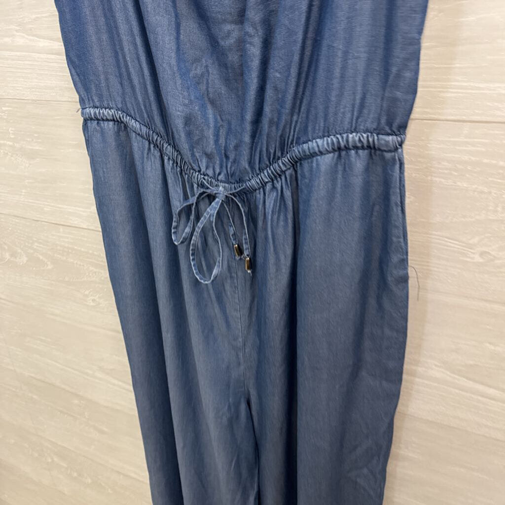 Appraisal Off The Shoulder Chambray Jumpsuit Large