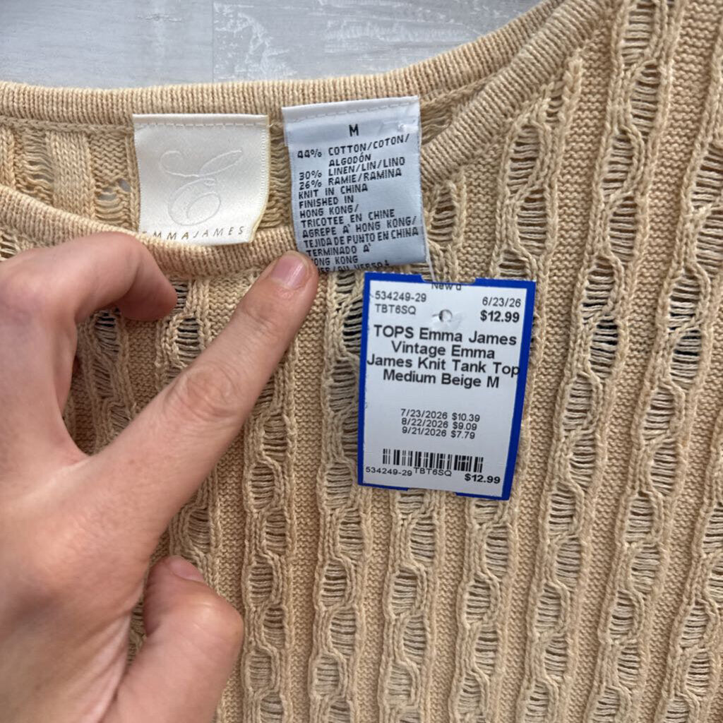 Vintage Emma James Knit Tank Top Medium