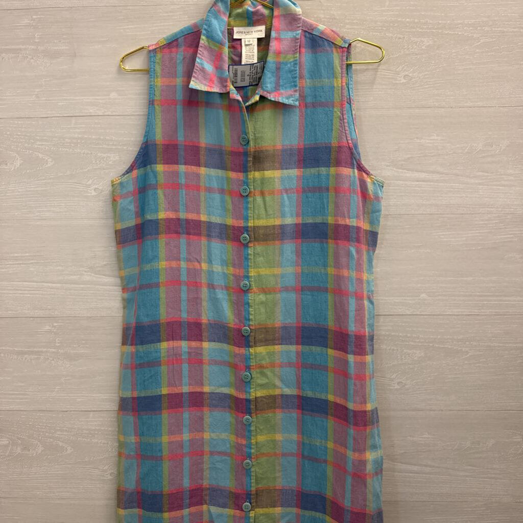 Jones New York Plaid Tank Dress 12