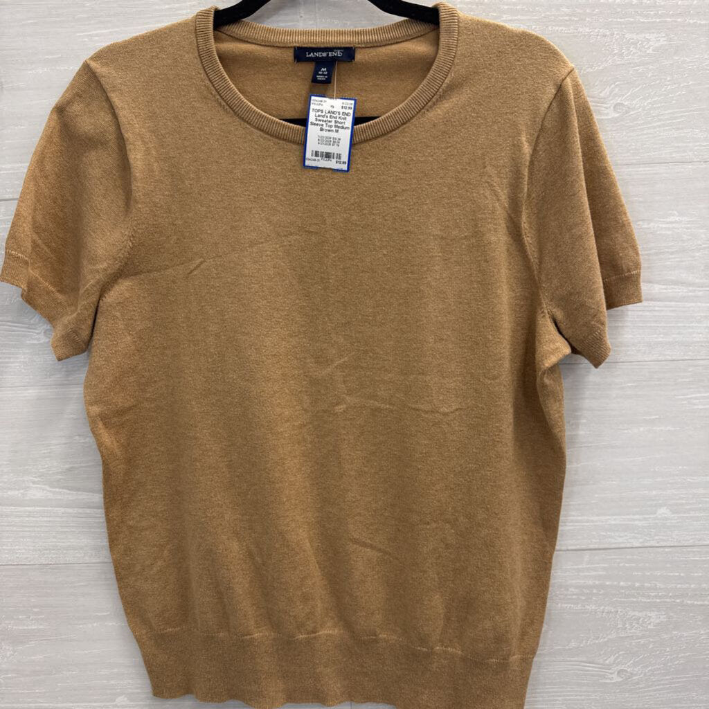 Land's End Knit Sweater Short Sleeve Top Medium