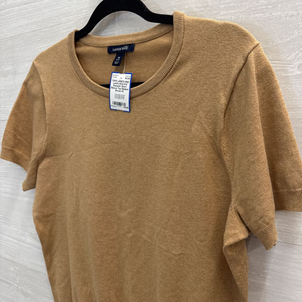 Land's End Knit Sweater Short Sleeve Top Medium