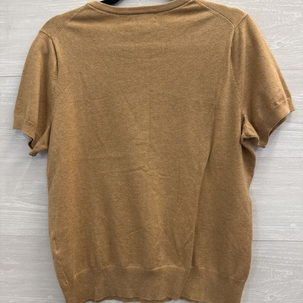 Land's End Knit Sweater Short Sleeve Top Medium
