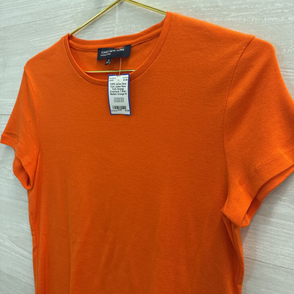 Jones New York Orange Crewneck T-Shirt Medium