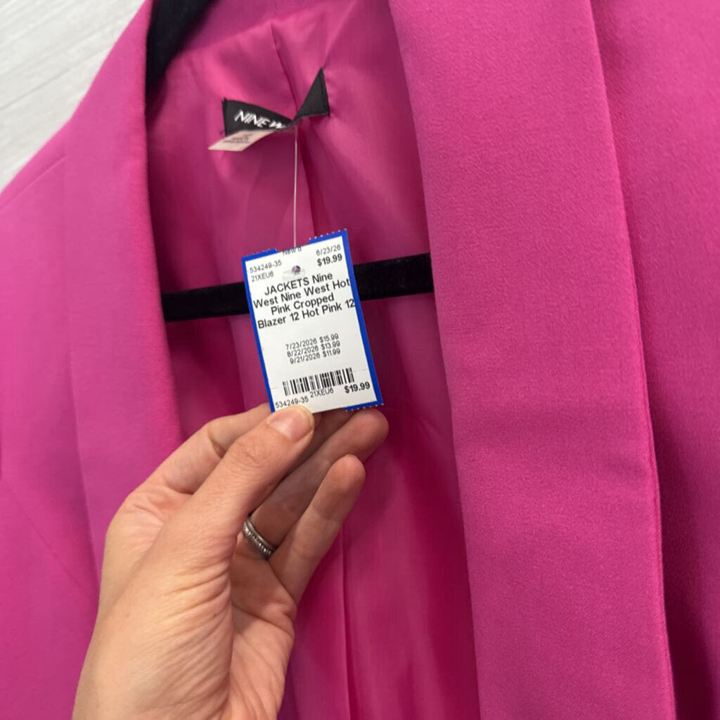 Nine West Hot Pink Cropped Blazer 12