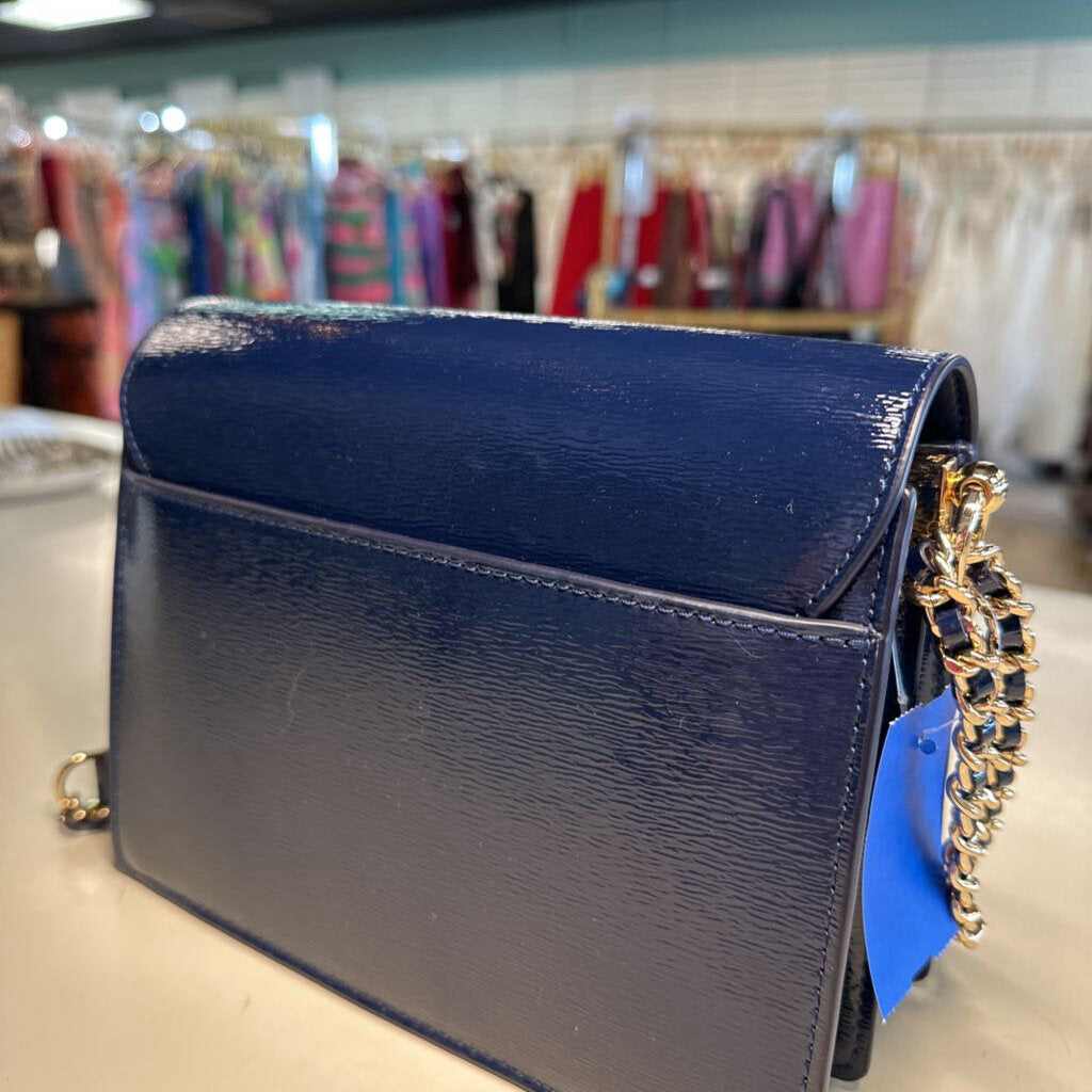 Tory Burch Navy Robinson Shoulder Bag