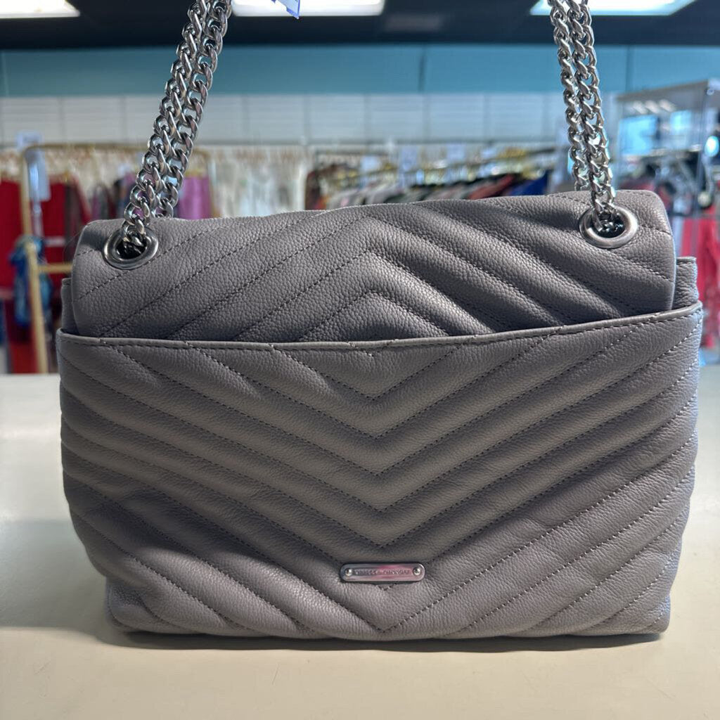 Rebecca Minkoff Grey Edie Flap Shoulder Bag