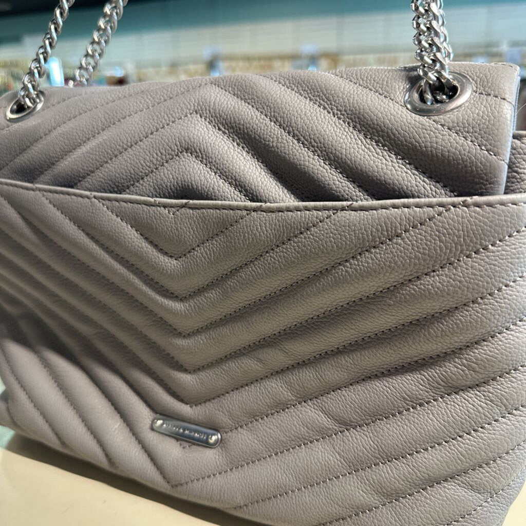 Rebecca Minkoff Grey Edie Flap Shoulder Bag