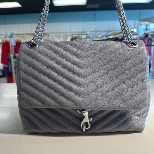 Rebecca Minkoff Grey Edie Flap Shoulder Bag
