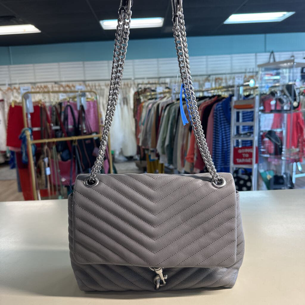 Rebecca Minkoff Grey Edie Flap Shoulder Bag