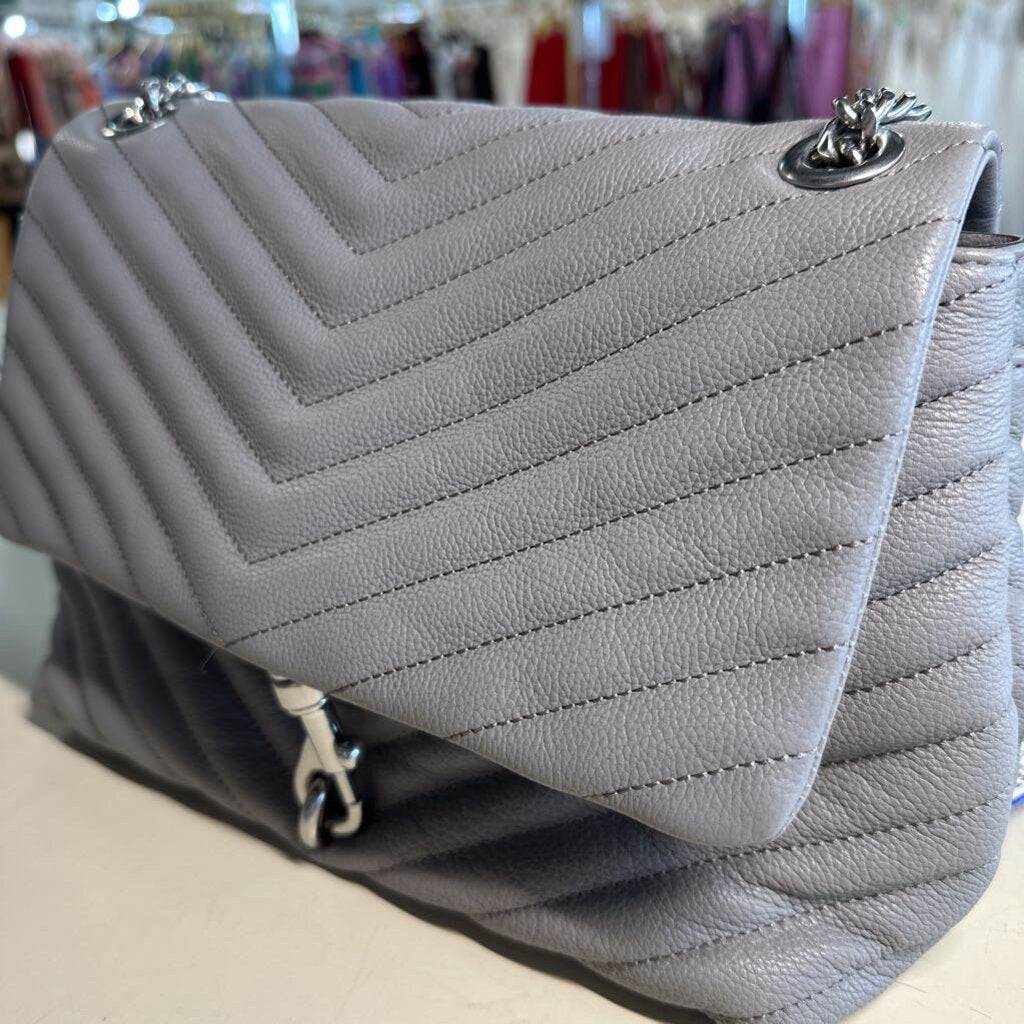 Rebecca Minkoff Grey Edie Flap Shoulder Bag