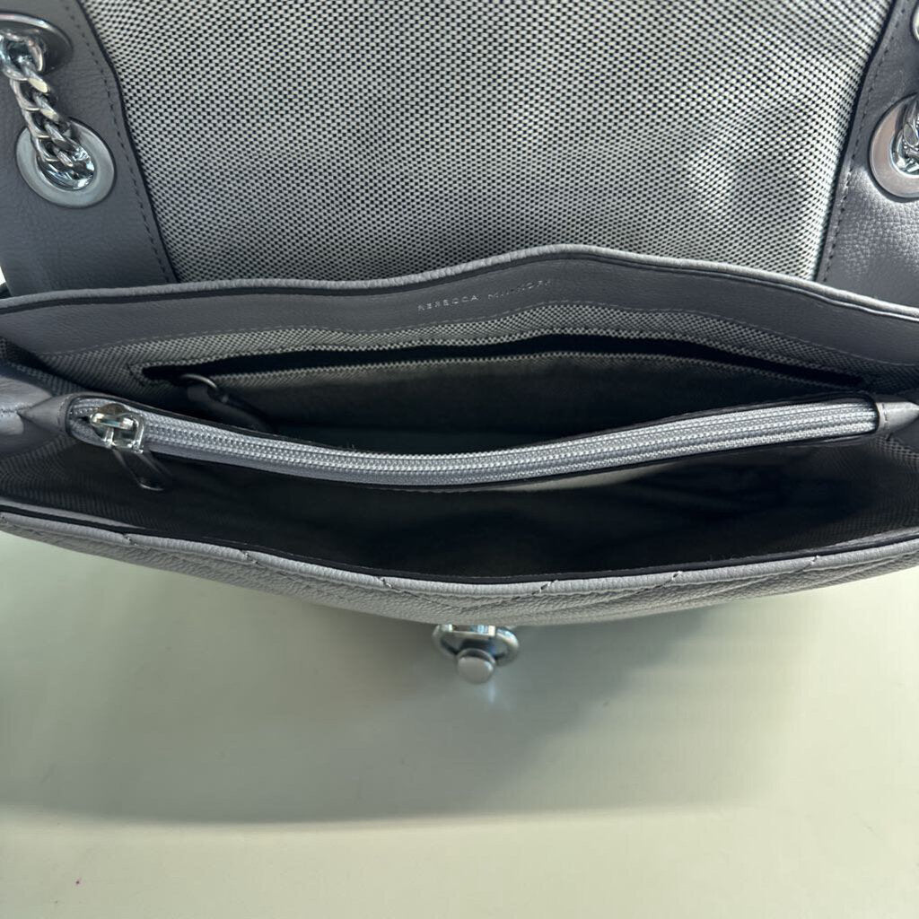 Rebecca Minkoff Grey Edie Flap Shoulder Bag