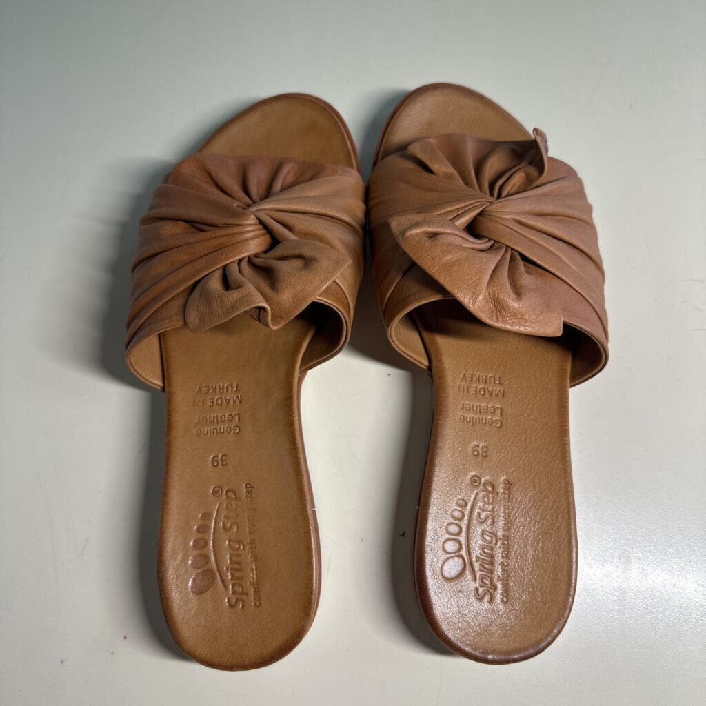 Spring Step Leather Slip On Sandals 39