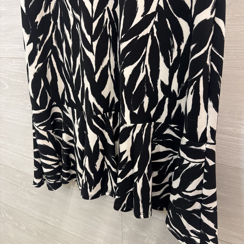 White House Black Market Printed Tie Neck Dress Medium