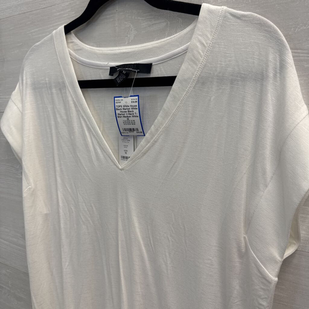 White House Black Market V-Neck T-Shirt Medium