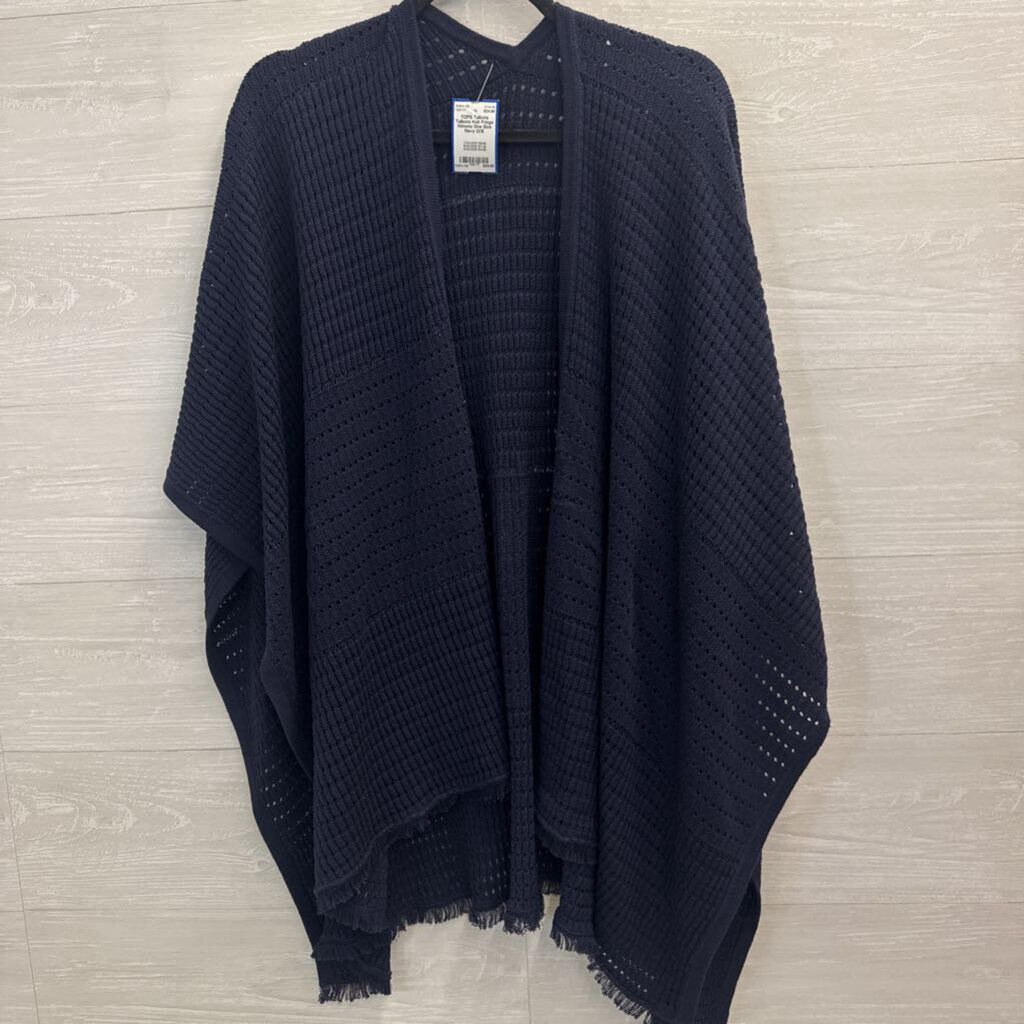 Talbots Knit Fringe Kimono One Size