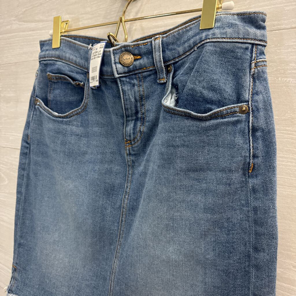 Loft Medium Wash Denim Skirt 4