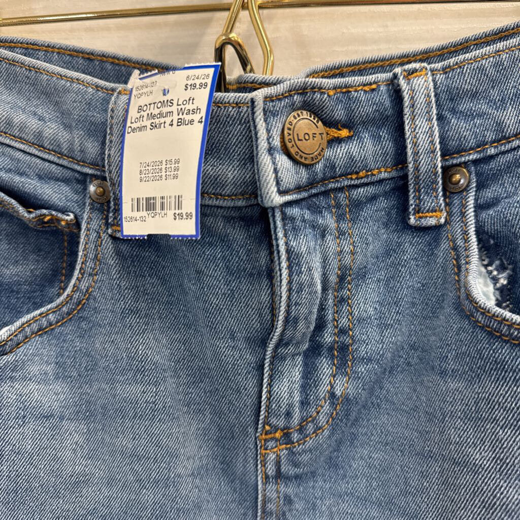 Loft Medium Wash Denim Skirt 4