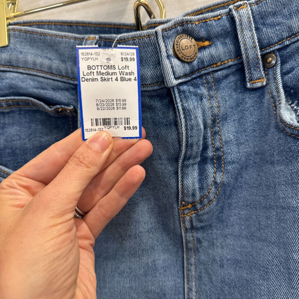 Loft Medium Wash Denim Skirt 4
