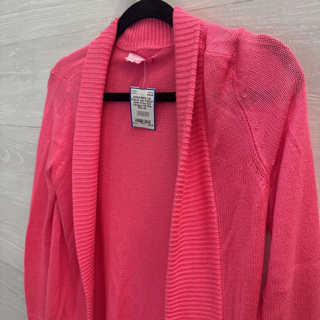 Lilly Pulitzer Open Front Knit Cardigan XS Pink