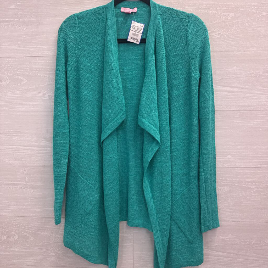 Lilly Pulitzer Open Front Knit Cardigan XS Turquoise