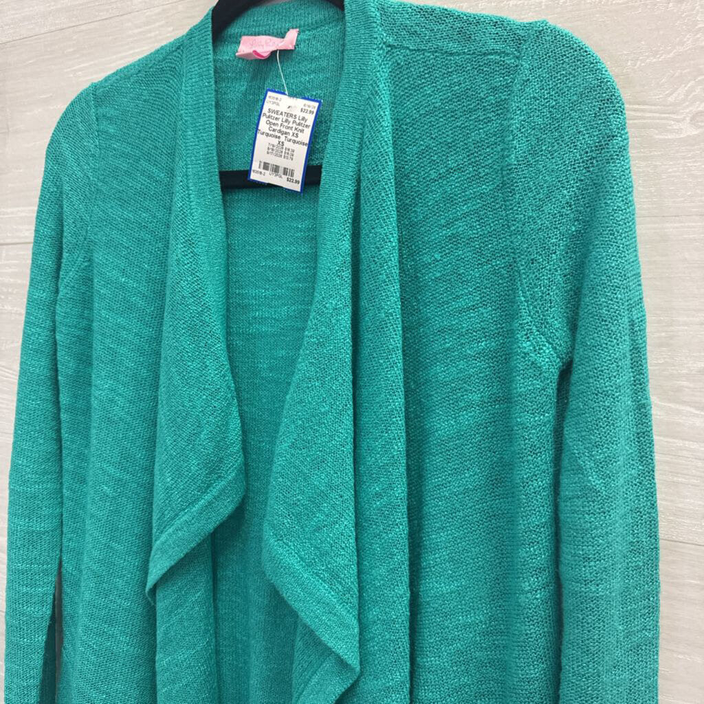 Lilly Pulitzer Open Front Knit Cardigan XS Turquoise