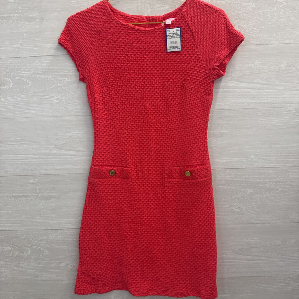 Lilly Pulitzer Textured Coral Knit Dress Small