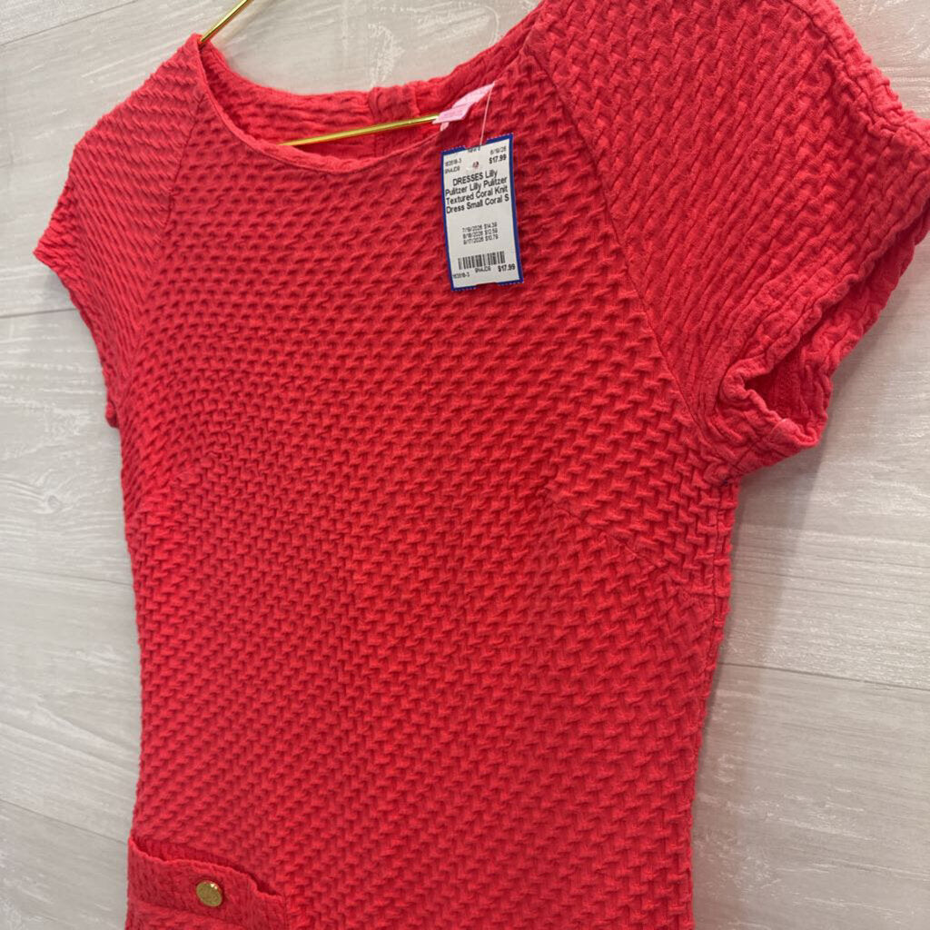 Lilly Pulitzer Textured Coral Knit Dress Small