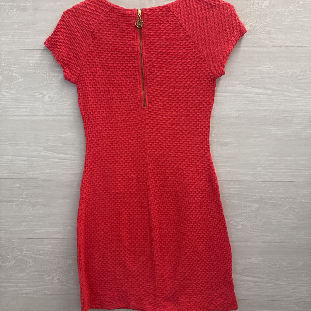 Lilly Pulitzer Textured Coral Knit Dress Small