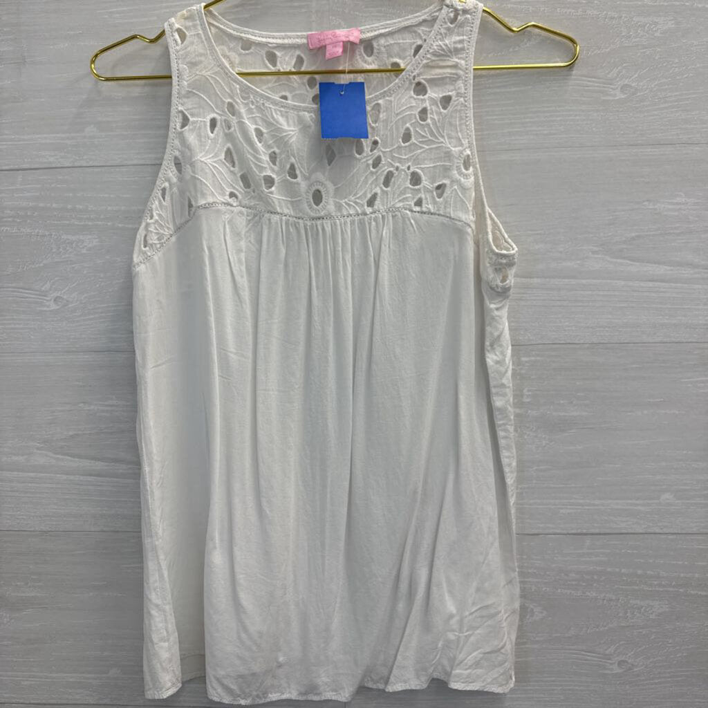Lilly Pulitzer Sleeveless Woven White Tank Extra Small