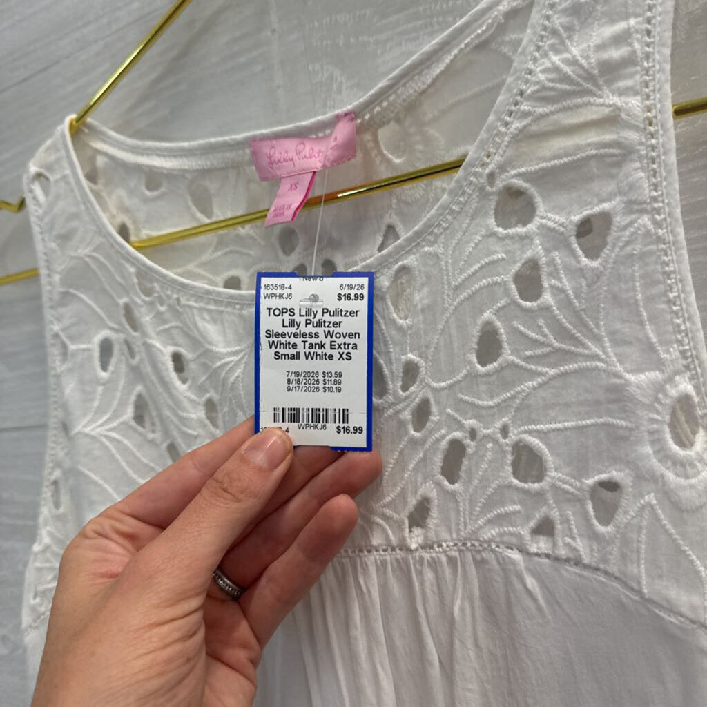 Lilly Pulitzer Sleeveless Woven White Tank Extra Small