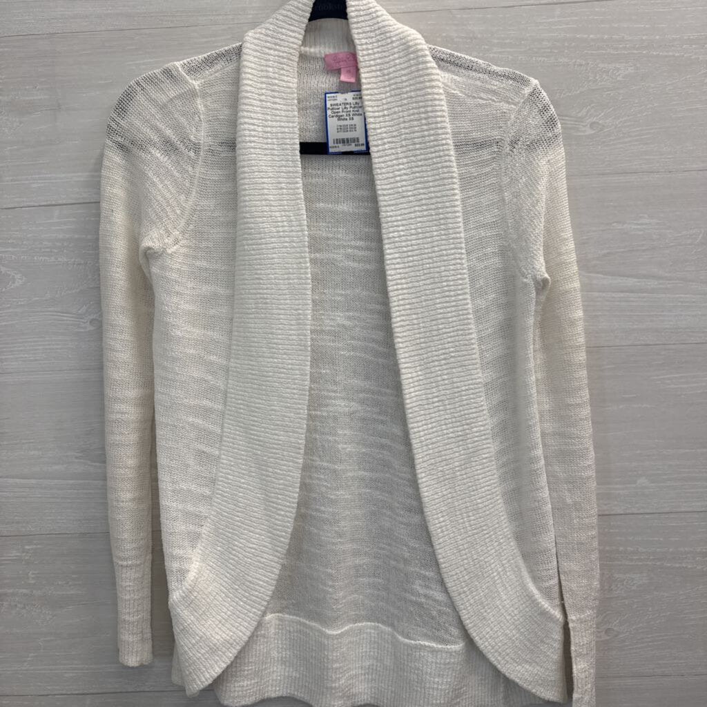 Lilly Pulitzer Open Front Knit Cardigan XS White