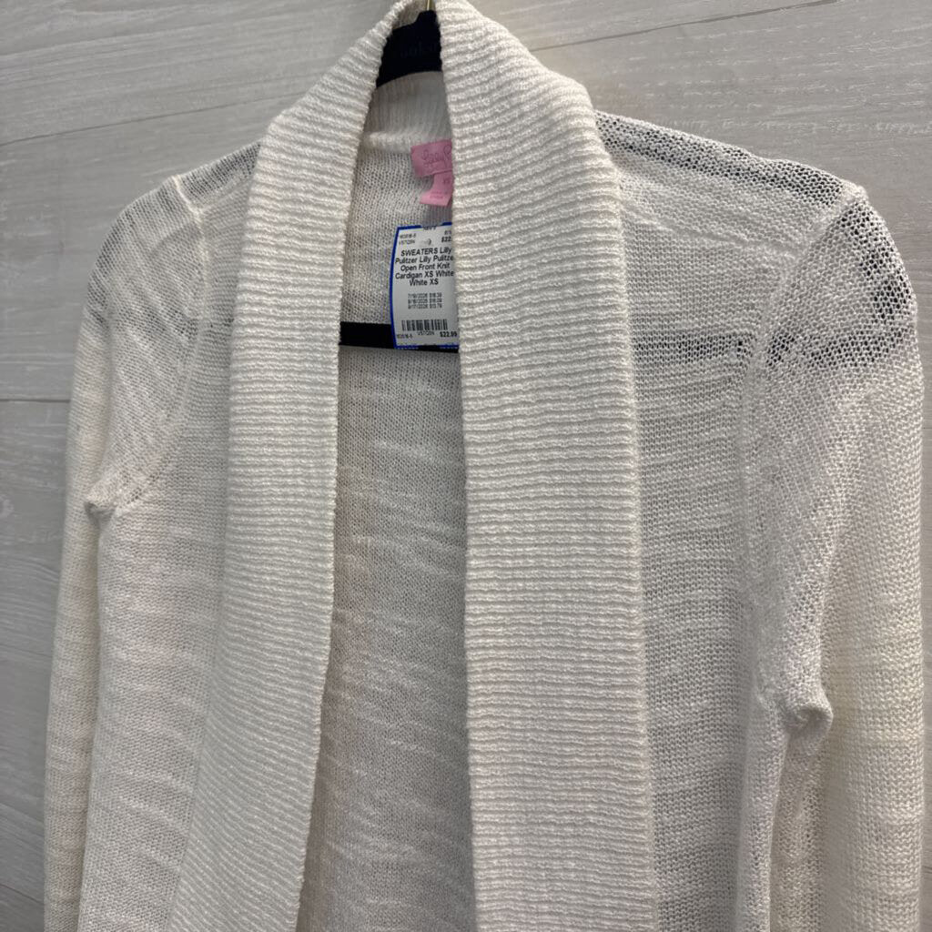 Lilly Pulitzer Open Front Knit Cardigan XS White