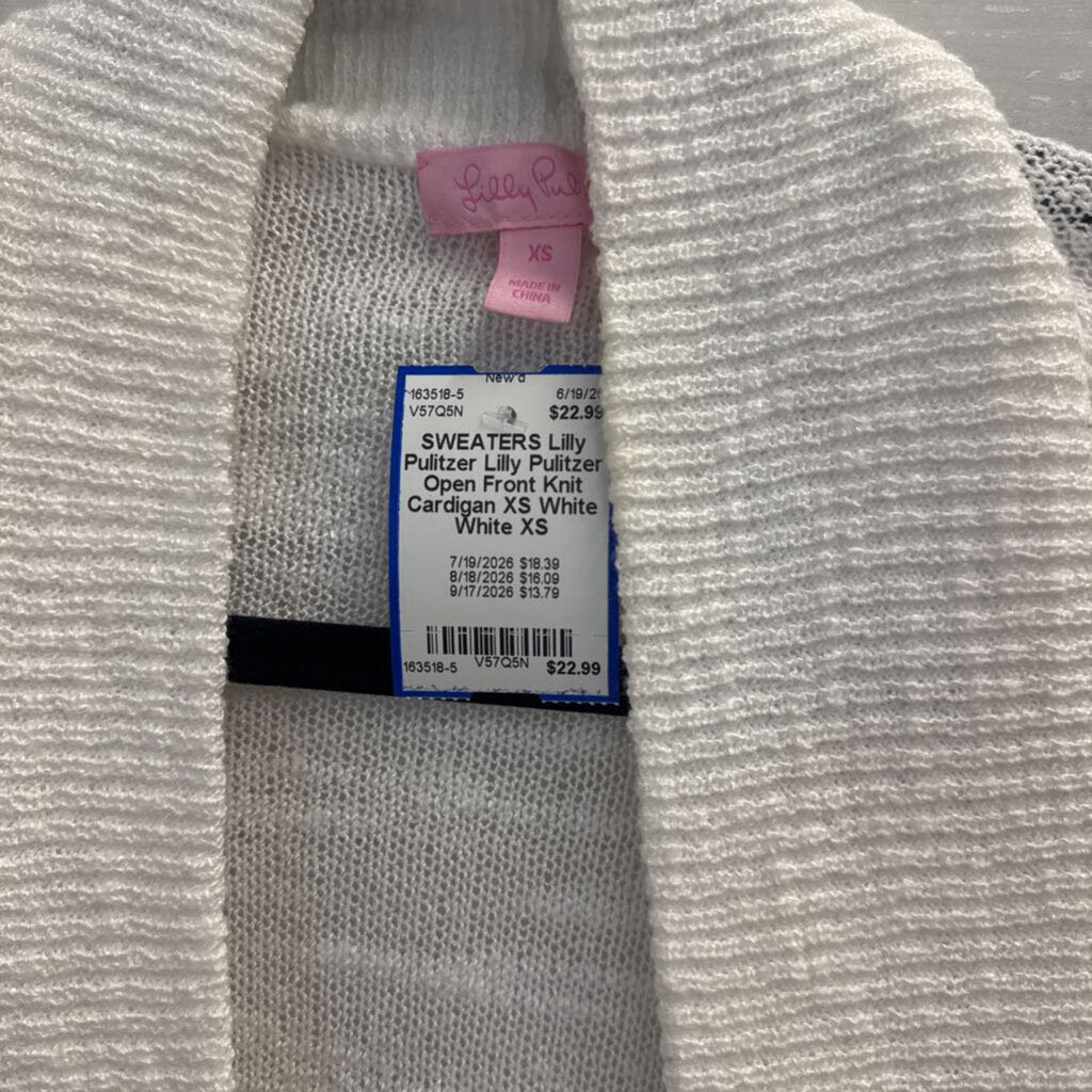 Lilly Pulitzer Open Front Knit Cardigan XS White