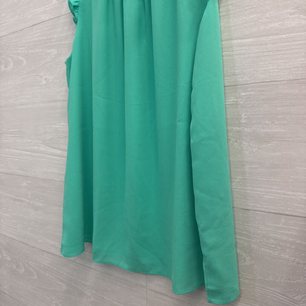 Lilly Pulitzer Sleeveless Ruffle-Neck Blouse Small Green