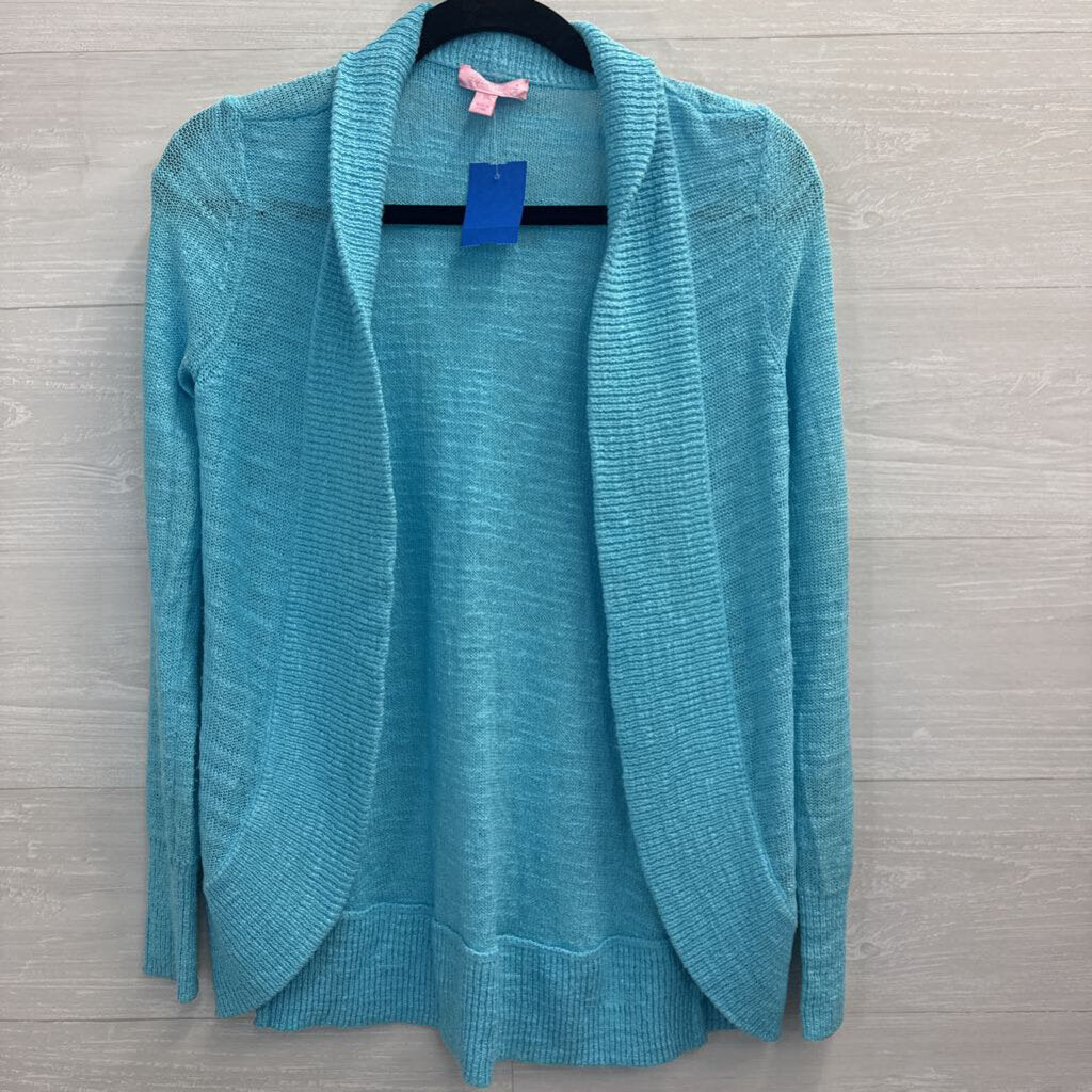 Lilly Pulitzer Open Front Knit Cardigan XS Blue