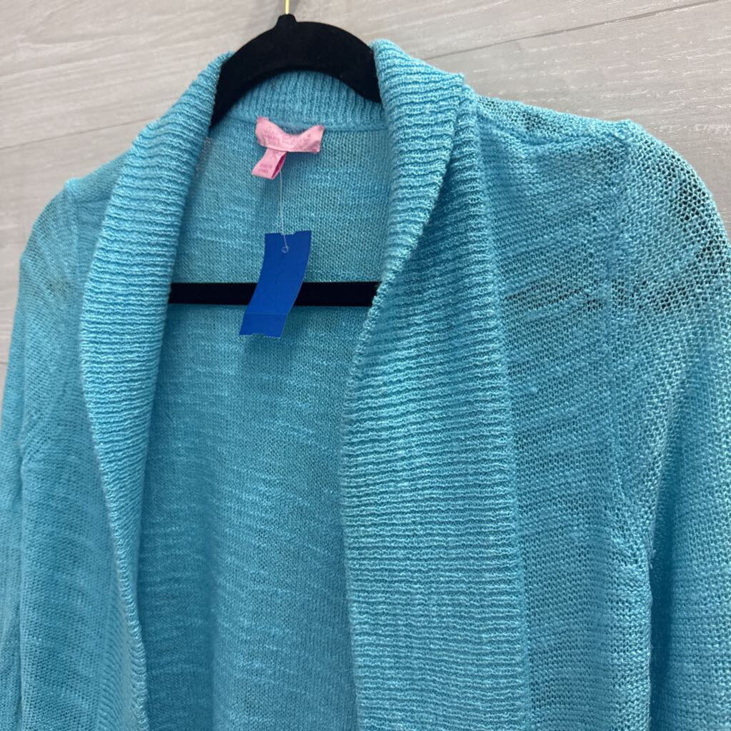 Lilly Pulitzer Open Front Knit Cardigan XS Blue
