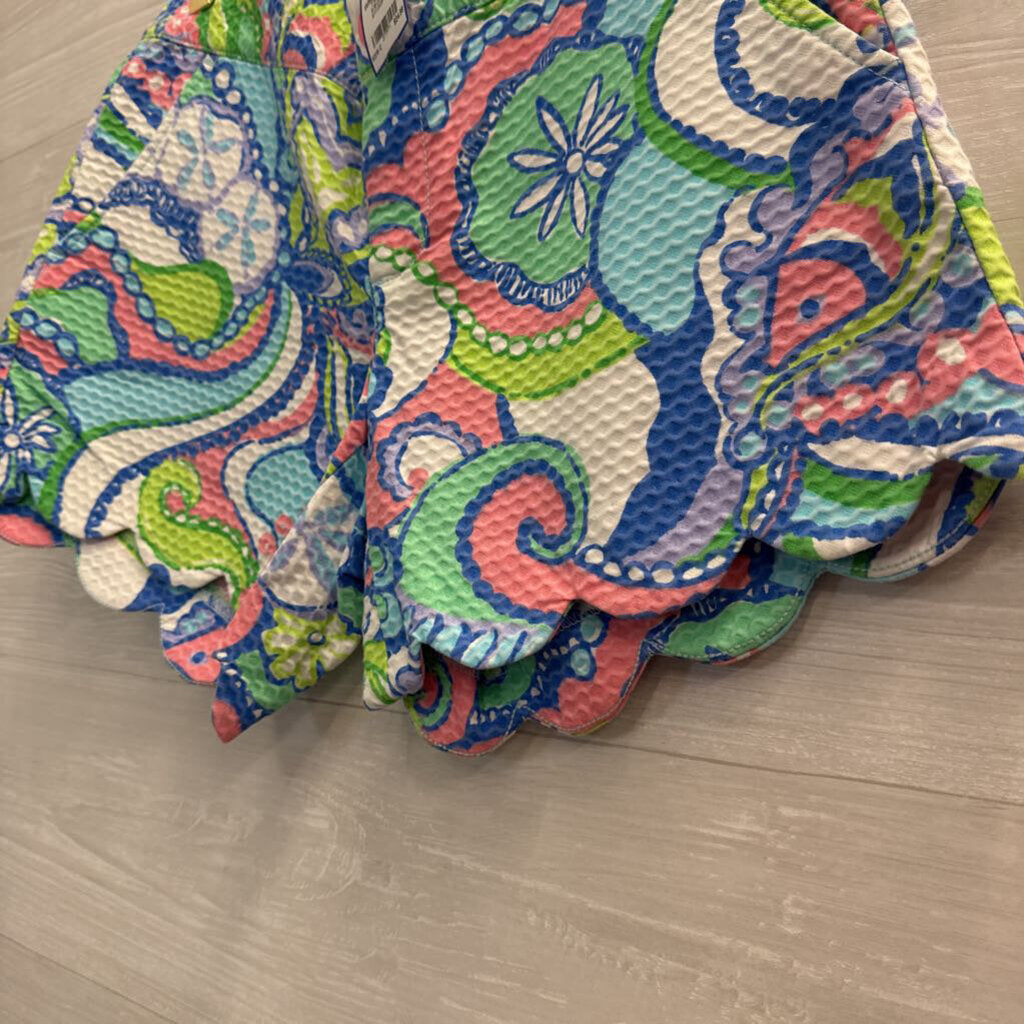 Lilly Pulitzer Scalloped Seersucker Printed Shorts 0