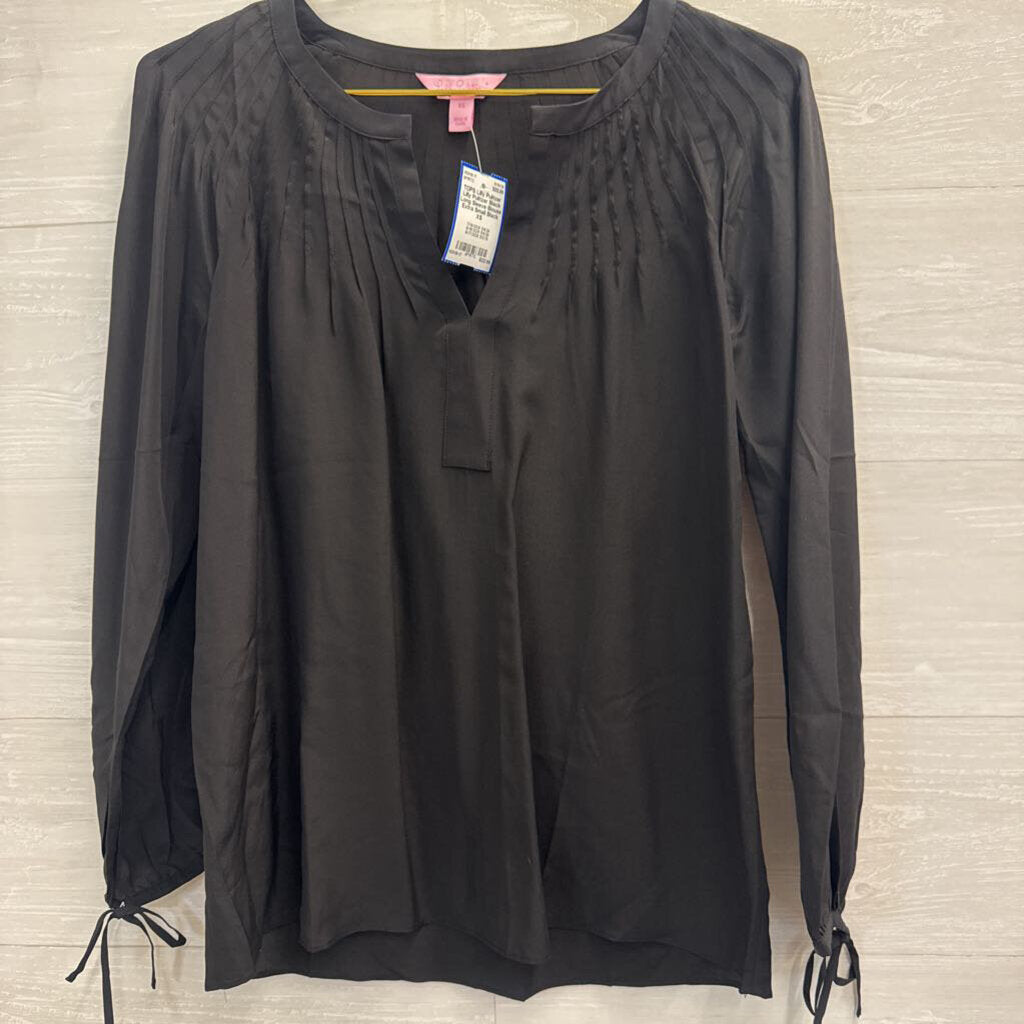 Lilly Pulitzer Black Long Sleeve Blouse Extra Small