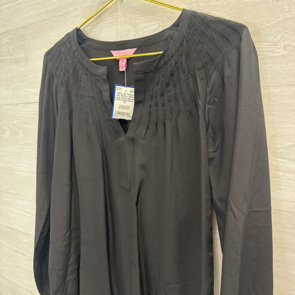 Lilly Pulitzer Black Long Sleeve Blouse Extra Small