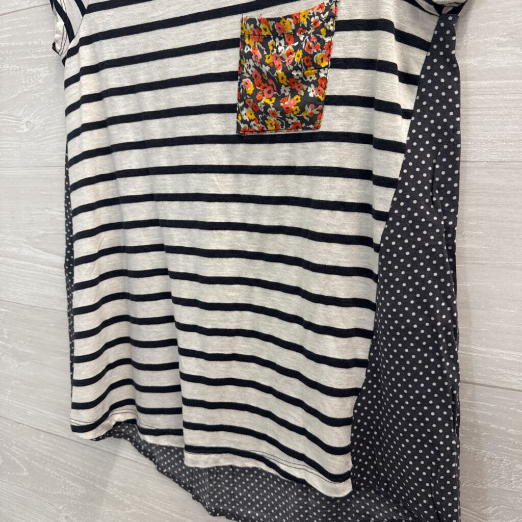 Anthropologie Mixed Print Pocket Tee Extra Small