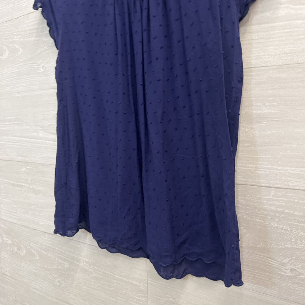 Anthropologie Maeve Navy Swiss Dot Short Sleeve 0