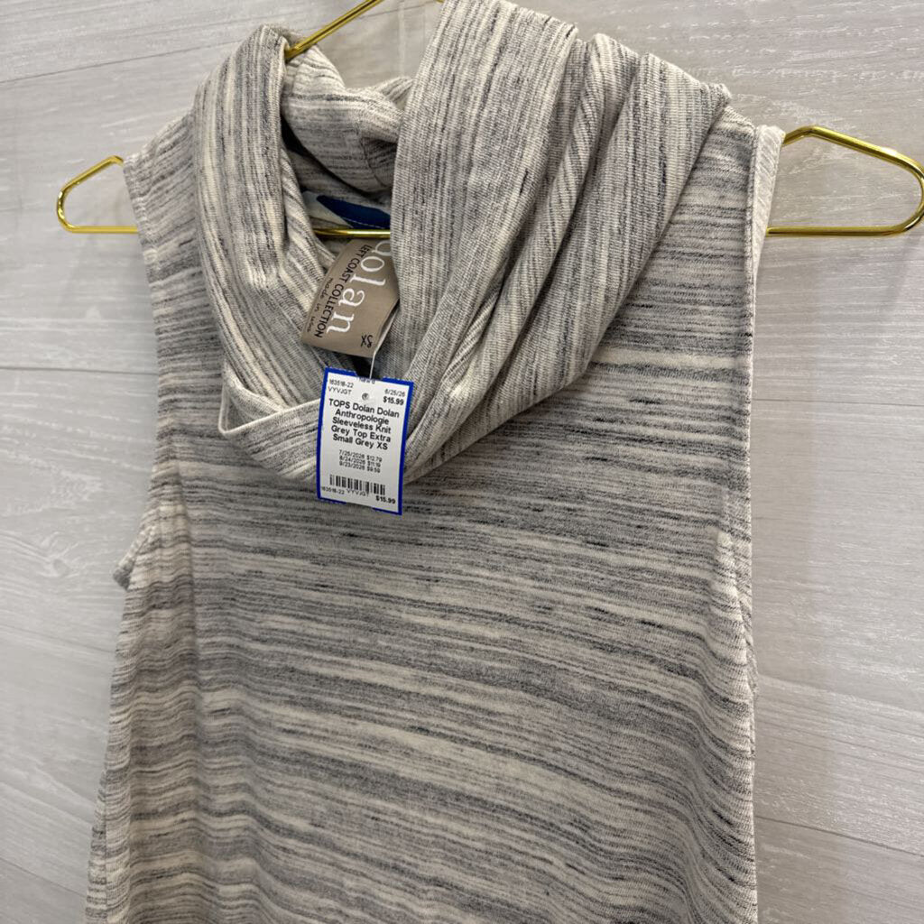 Dolan Anthropologie Sleeveless Knit Grey Top Extra Small