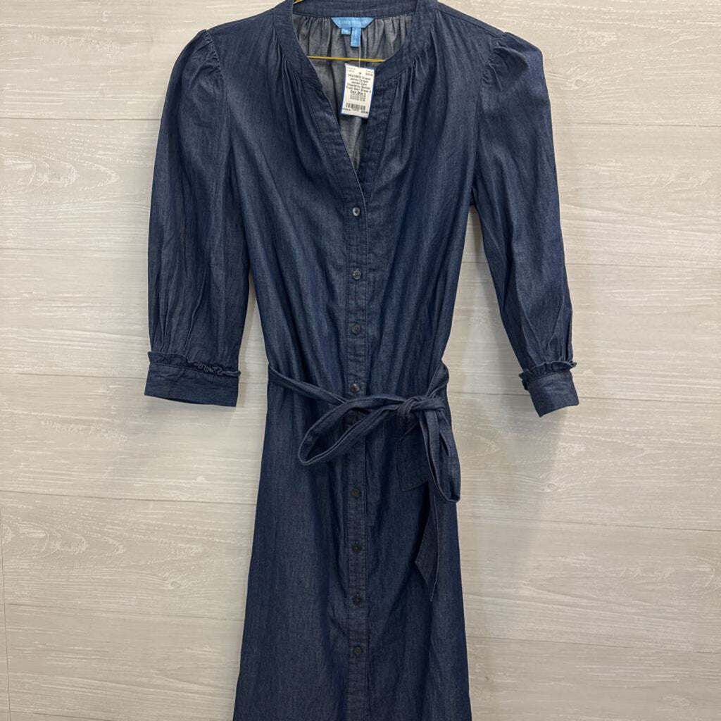 Draper James Dark Chambray Button Front Shirt Dress 4