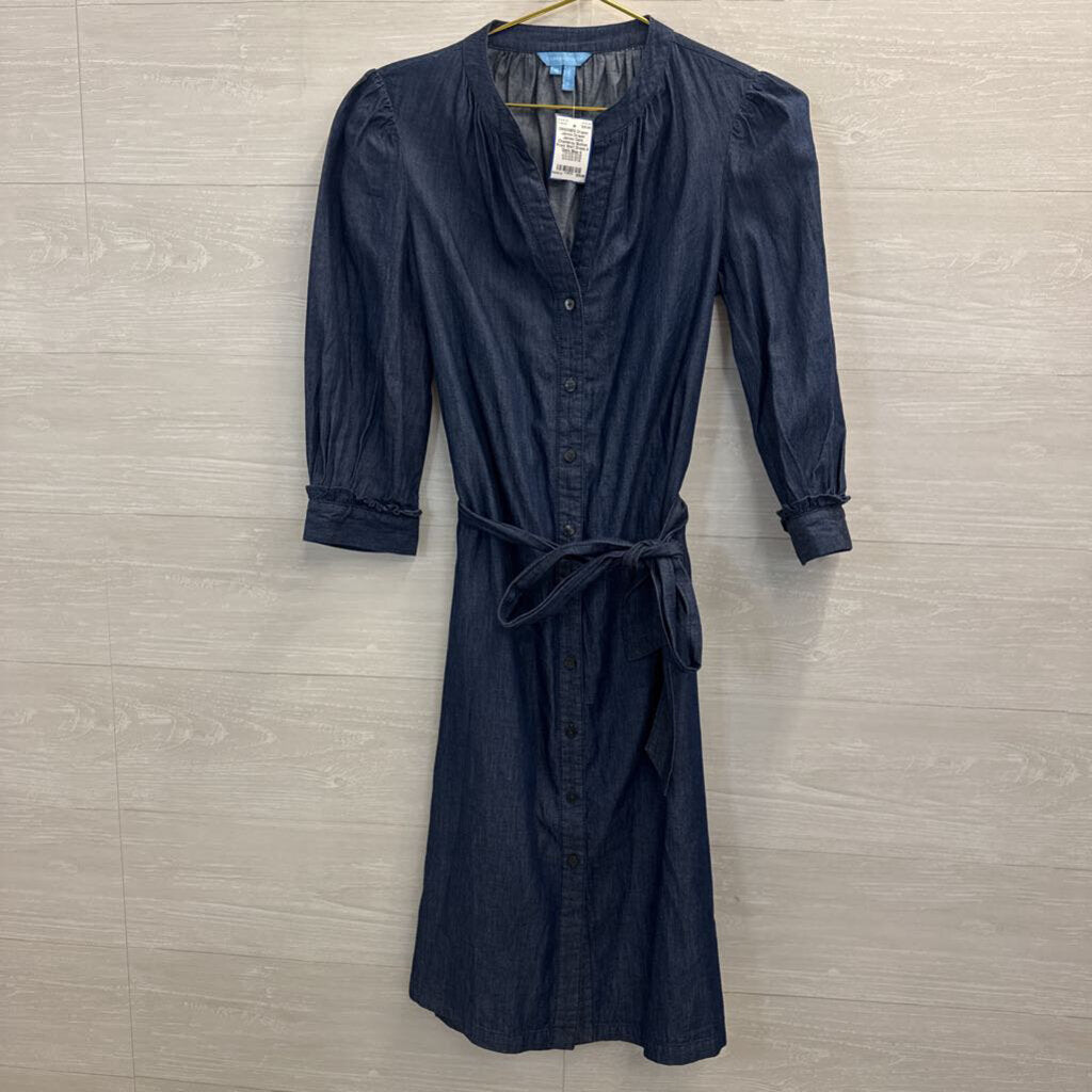 Draper James Dark Chambray Button Front Shirt Dress 4