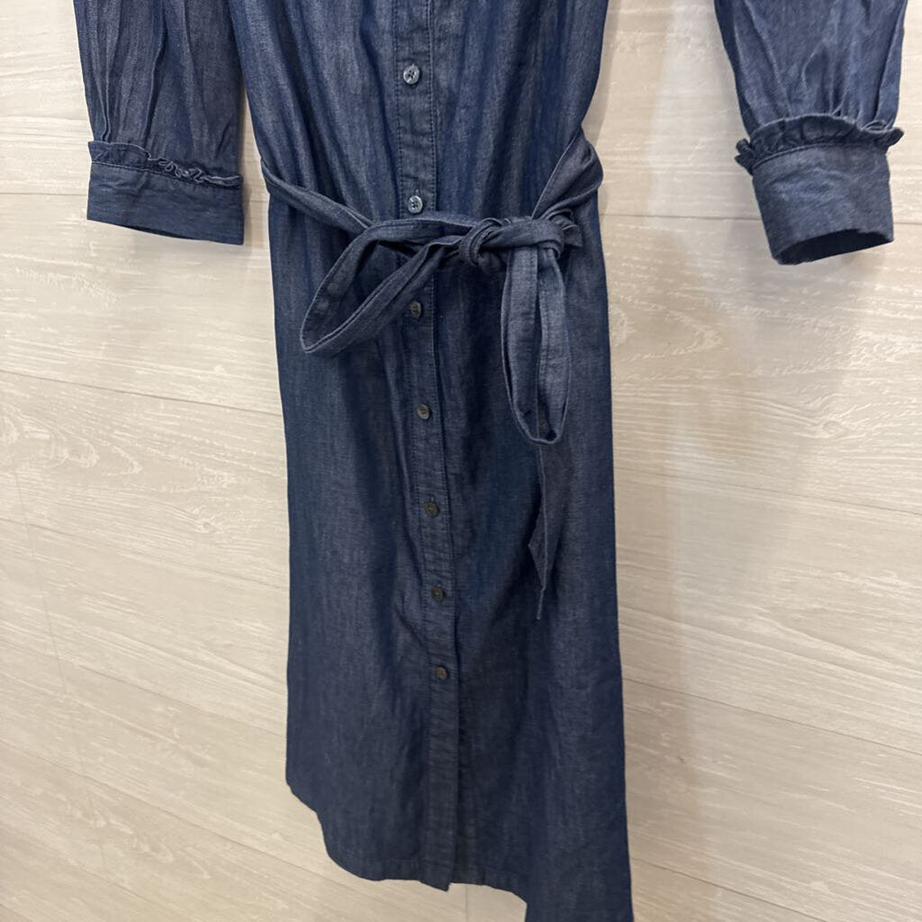 Draper James Dark Chambray Button Front Shirt Dress 4