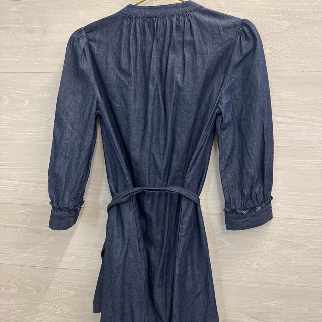 Draper James Dark Chambray Button Front Shirt Dress 4