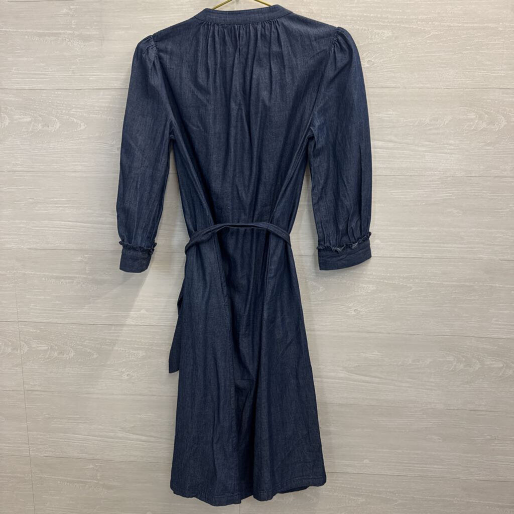 Draper James Dark Chambray Button Front Shirt Dress 4