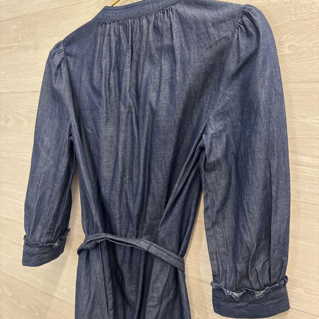 Draper James Dark Chambray Button Front Shirt Dress 4
